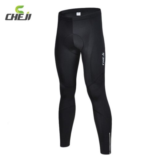 CHEJI Gel Padded Cycling Long Pants Spring Autumn Ropa Ciclismo Bicycle Bike Trousers Running Fitness Compression Tights For Men 3