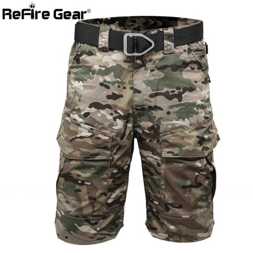 Summer Militar Waterproof Tactical Cargo Shorts Men Camouflage Army Military Short Male Pockets Cotton Rip-stop Casual Shorts 4