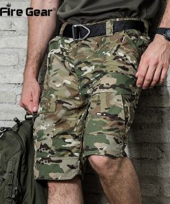 ReFire Gear Summer Rip-stop Tactical Military Shorts Men Waterproof Camouflage Cargo Shorts Casual Loose Cotton Camo Army Shorts