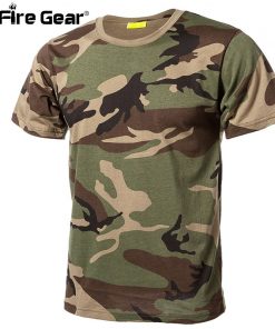 ReFire Gear Military Camouflage T Shirt Men Cotton US Army Combat Tactical T-Shirt Summer Quick Dry Breathable Man Camo T Shirts 1