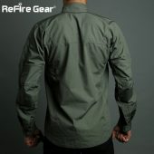 ReFire Gear Army Camouflage Military Shirt Men Waterproof SWAT Combat Tactical Shirts Spring Outerwear Many Pockets Cargo Shirt 4