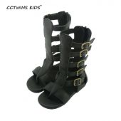 CCTWINS KIDS girls sandal children knee high gladiator sandal baby summer sandal for girl children real leather boot sandal B156 1