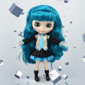 Free shipping factory blyth doll Hatsune Miku blue hair white skin with clothes and boots 1/6 30cm BL4302 2