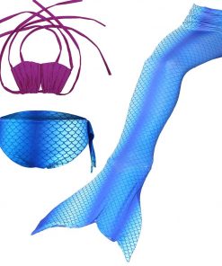 New 3pcs/Set Beautiful Children Mermaid Tail Costume for Girls Kids Tails Funning Swimwear Swimmable Mermaid Tail Bikini 11