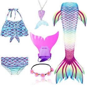 NEW Arrival Mermaid tails with Monofin Fins Flipper mermaid Swimsuits swimming tail for Kids Girls Christmas Halloween Costumes 3