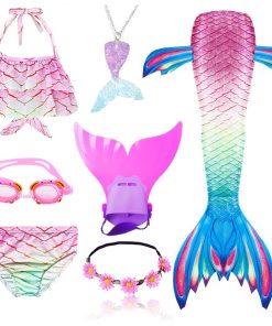 NEW Arrival Mermaid tails with Monofin Fins Flipper mermaid Swimsuits swimming tail for Kids Girls Christmas Halloween Costumes 1