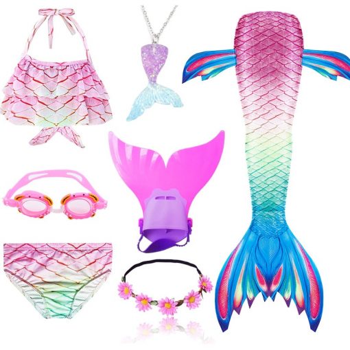 NEW Arrival Mermaid tails with Monofin Fins Flipper mermaid Swimsuits swimming tail for Kids Girls Christmas Halloween Costumes 1