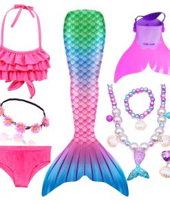 Girls Swimming Mermaid Tails for Swimming Costume Kids Children Little Mermaid Swimsuit Swimwear Can Add MonoFin Cosplay 9