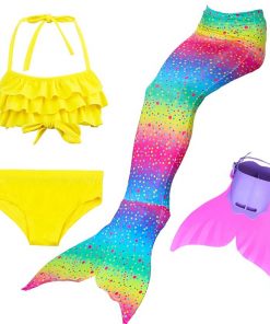 Beautiful Girls Kids Children Mermaid Tails for Swimming Costume Swimmable Bikini Bathing Swimsuit Little Mermaid Tail Cosplay 19