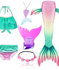 NEW Arrival Mermaid tails with Monofin Fins Flipper mermaid Swimsuits swimming tail for Kids Girls Christmas Halloween Costumes 26