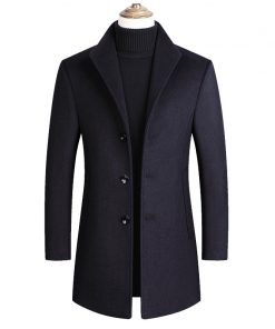 Mountainskin Men Wool Blends Coats Autumn Winter New Solid Color High Quality Men's Wool Jacket Luxurious Brand Clothing SA837 11