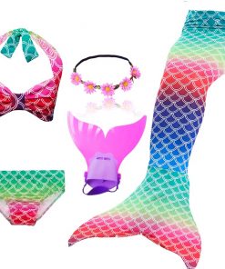 Kids Mermaid Tail Swimsuit Fancy Girls Mermaid Tail can Add with Monofin Flippers  Halloween Costume Cosplay Christmas Gift 30