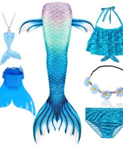 Girls Swimming Mermaid Tails for Swimming Costume Kids Children Little Mermaid Swimsuit Swimwear Can Add MonoFin Cosplay 14
