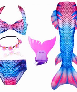 NEW Arrival Mermaid tails with Monofin Fins Flipper mermaid Swimsuits swimming tail for Kids Girls Christmas Halloween Costumes 30