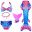 NEW Arrival Mermaid tails with Monofin Fins Flipper mermaid Swimsuits swimming tail for Kids Girls Christmas Halloween Costumes 30
