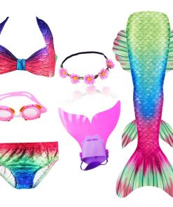 NEW Arrival Mermaid tails with Monofin Fins Flipper mermaid Swimsuits swimming tail for Kids Girls Christmas Halloween Costumes 16