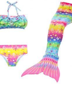 3pcs/Set Princess Swimmable Child Mermaid Tails Children Mermaid Tail for Girl Kids with Bikini Swimsuit Costume Cosplay 6