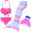 Girls 4 Colors Swimmable Mermaid Tail with Monofin Mermaid Swimsuit Bikini Fin Kids Swimming Children Mermaid Tails Costume 19