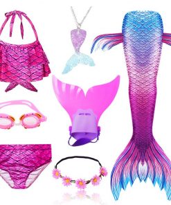 NEW Arrival Mermaid tails with Monofin Fins Flipper mermaid Swimsuits swimming tail for Kids Girls Christmas Halloween Costumes 19