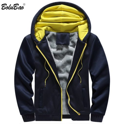 BOLUBAO Brand Men Trendy Hoodies Sweatshirts Winter New Men's Thick Warm Hooded Sweatshirts Zipper Casual Hoodies Tops Male 1