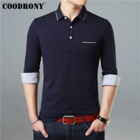 COODRONY Long Sleeve T Shirt Men Brand Business Casual Tshirt Men Turn-down Collar T-Shirt Men Soft Cotton Tee Shirt Homme 95005 1