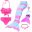 4pcs/Set Rainbow Children Mermaid Tail with Diamonds with Monofin for Girls Kids Costume Swimming Swimmable Mermaid Tail Costume 14
