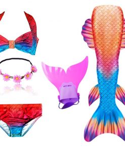NEW Arrival Mermaid tails with Monofin Fins Flipper mermaid Swimsuits swimming tail for Kids Girls Christmas Halloween Costumes 34