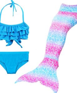Beautiful Girls Kids Children Mermaid Tails for Swimming Costume Swimmable Bikini Bathing Swimsuit Little Mermaid Tail Cosplay 24
