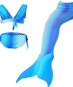 New 3pcs/Set Beautiful Children Mermaid Tail Costume for Girls Kids Tails Funning Swimwear Swimmable Mermaid Tail Bikini 18