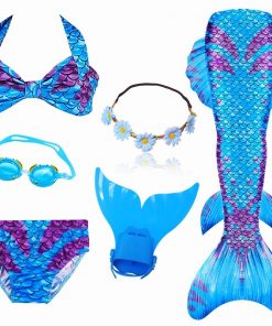 NEW Arrival Mermaid tails with Monofin Fins Flipper mermaid Swimsuits swimming tail for Kids Girls Christmas Halloween Costumes 8