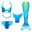 NEW Arrival Mermaid tails with Monofin Fins Flipper mermaid Swimsuits swimming tail for Kids Girls Christmas Halloween Costumes 31
