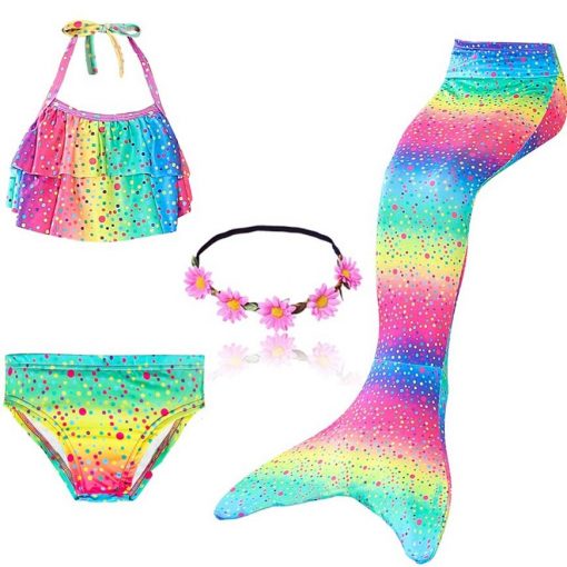 Kids Mermaid Tail Swimsuit Fancy Girls Mermaid Tail can Add with Monofin Flippers  Halloween Costume Cosplay Christmas Gift 5