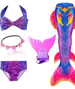 NEW Arrival Mermaid tails with Monofin Fins Flipper mermaid Swimsuits swimming tail for Kids Girls Christmas Halloween Costumes 28