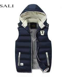 Hooded Men Winter 2020 Fleece Vest Male Thick Warm Waistcoat Cotton Casual Soft Vests Mens Windproof Sleeveless Jacket Parkas 1