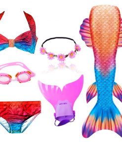 NEW Arrival Mermaid tails with Monofin Fins Flipper mermaid Swimsuits swimming tail for Kids Girls Christmas Halloween Costumes 18