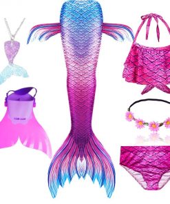 Girls Swimming Mermaid Tails for Swimming Costume Kids Children Little Mermaid Swimsuit Swimwear Can Add MonoFin Cosplay 18