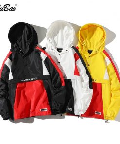 FGKKS Trend Brand Men Fashion Jackets Spring New High Street Hip Hop Men's Hooded Jacket Coats Patchwork Casual Jacket Male 1