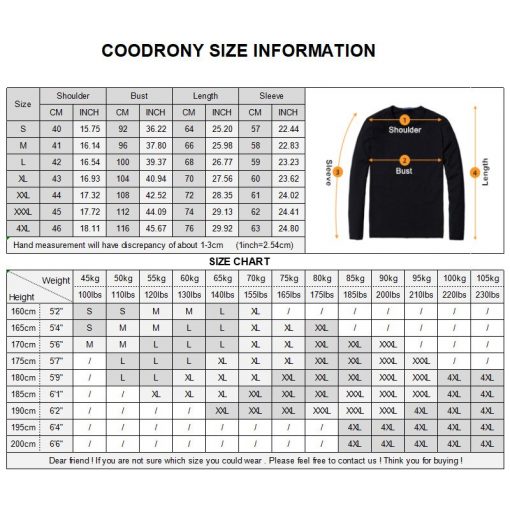 COODRONY Long Sleeve T Shirt Men Brand Business Casual Tshirt Men Turn-down Collar T-Shirt Men Soft Cotton Tee Shirt Homme 95005 6