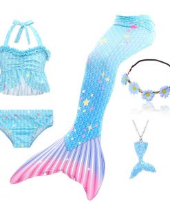 Girls Swimming Mermaid Tails for Swimming Costume Kids Children Little Mermaid Swimsuit Swimwear Can Add MonoFin Cosplay 30