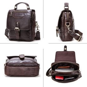 Contact's Free Engraving  Male Casual Shoulder Messenger Bag Cowhide Leather Men Crossbody Bags 7.9" Tote Handbags High Quality 3