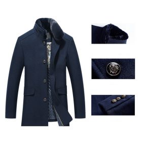 Mountainskin 2020 Winter Men's Wool Jacket Stand Collar Thick Mens Wool Jacket Casual Windproof Cold Protection Coat Male SA953 3