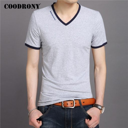 COODRONY Brand T Shirt Men Fashion Casual V-Neck Short Sleeve T-Shirt Mens Clothing Summer Cotton Tee Shirt Homme Tshirt C5080S 3
