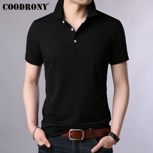 COODRONY Turn-down Collar T Shirt Men Classic All-match Solid Color Short Sleeve T-Shirt Men Spring Summer Men's T-Shirts S95034 1