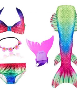 NEW Arrival Mermaid tails with Monofin Fins Flipper mermaid Swimsuits swimming tail for Kids Girls Christmas Halloween Costumes 32