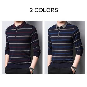 COODRONY Brand Sweater Men Spring Autumn Pull Homme Knitwear Shirt Clothing Casual Turn-down Collar Striped Pullover Men C1051 3