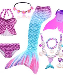 Girls Swimming Mermaid Tails for Swimming Costume Kids Children Little Mermaid Swimsuit Swimwear Can Add MonoFin Cosplay 20