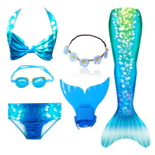 NEW Arrival Mermaid tails with Monofin Fins Flipper mermaid Swimsuits swimming tail for Kids Girls Christmas Halloween Costumes 5