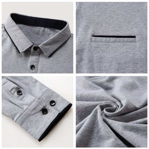 COODRONY Long Sleeve T Shirt Men Brand Business Casual Tshirt Men Turn-down Collar T-Shirt Men Soft Cotton Tee Shirt Homme 95005 5