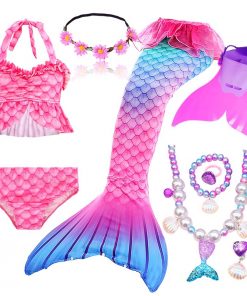 Girls Swimming Mermaid Tails for Swimming Costume Kids Children Little Mermaid Swimsuit Swimwear Can Add MonoFin Cosplay 11