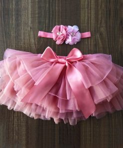Baby Girls Tulle Bloomers Infant Newborn Tutu Diapers Cover 2pcs Short Skirts+Headband Set tutu skirt girls skirts rainbow skirt 14